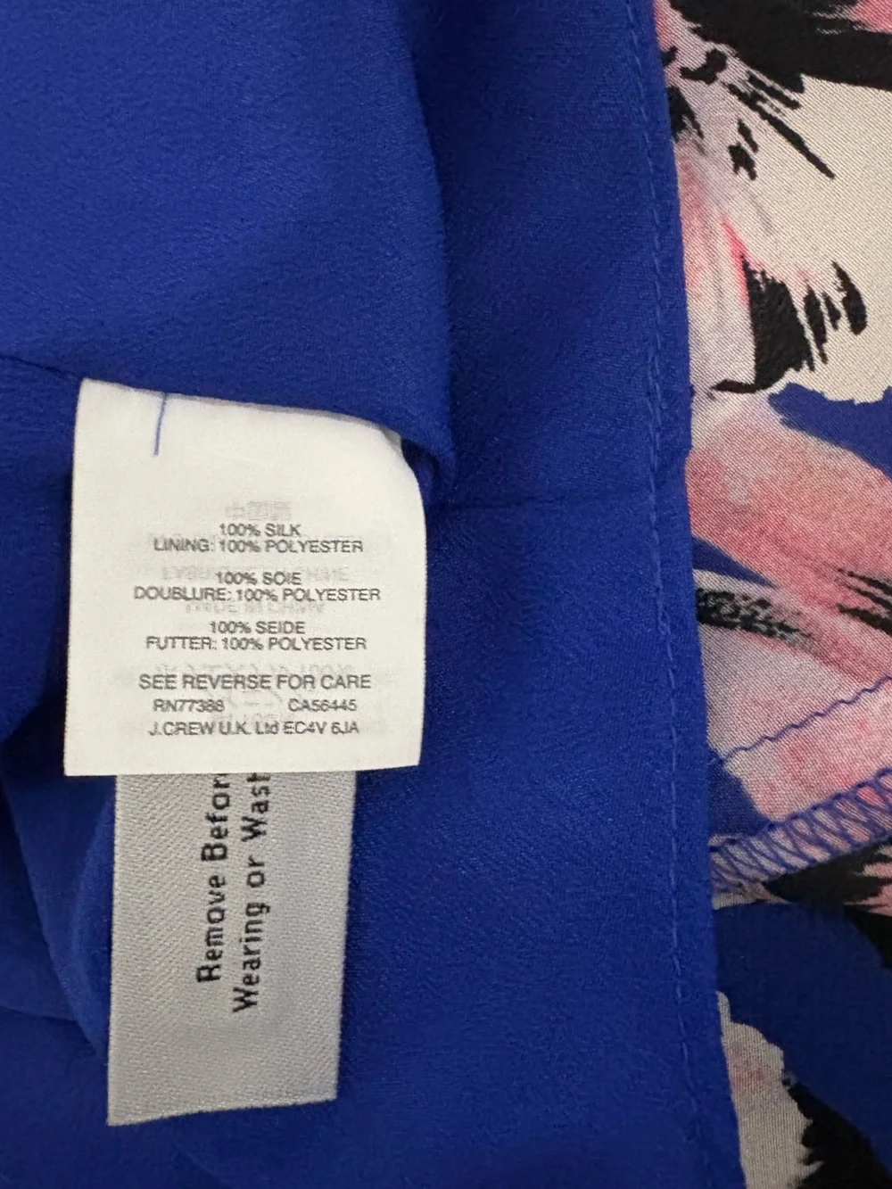 J.Crew 100% Silk Floral Fit & Flare Dress Blue Pink Sleeveless Size 4